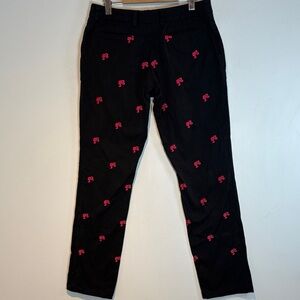 Farley Chatto black trousers with hot pink Barbie embroidery size 31